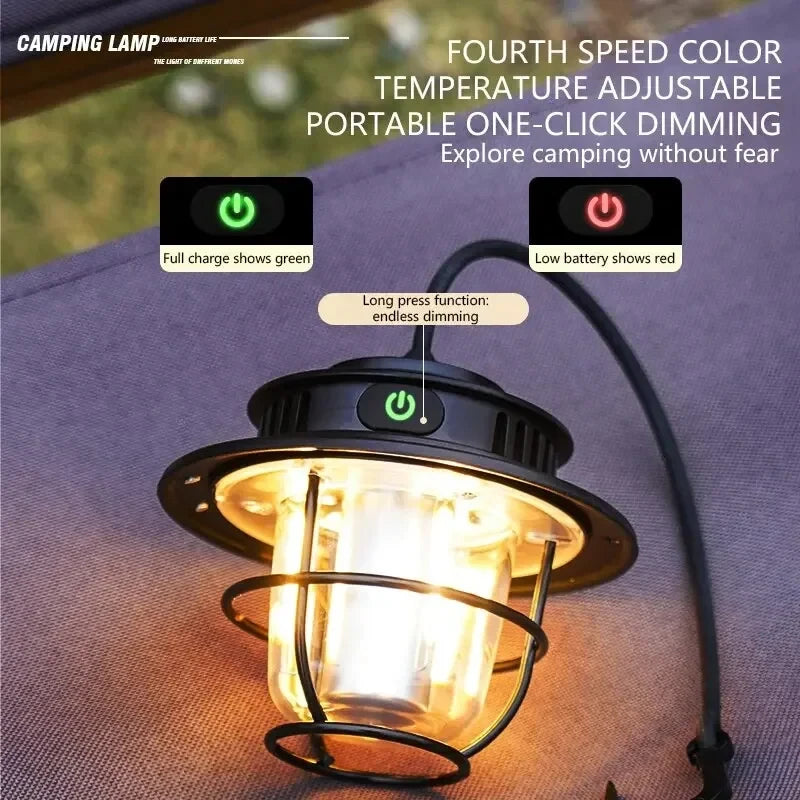 Retro Camping Lantern β USB-C & Waterproof