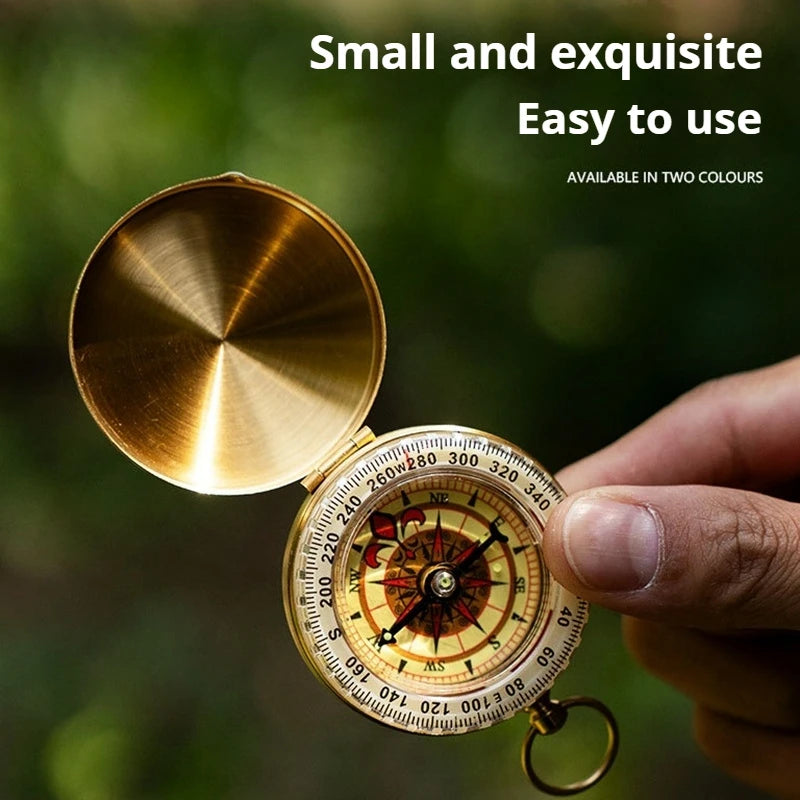 Mini Pocket Brass Golden Luminous Compass